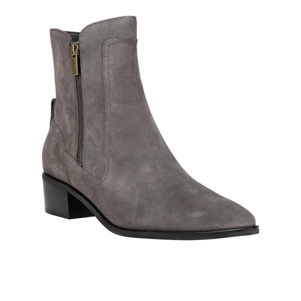 Cole Haan Teegan Grey Suede Pointed Toe Zippered Ankle Boots W24650 Womens 11B